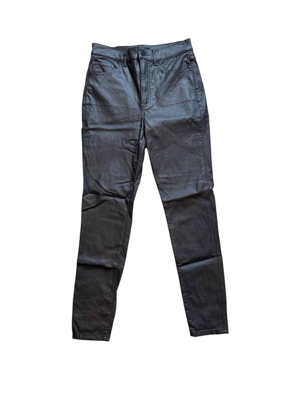 Express Skinny High Rise Dark Gray Coated Jeans Pants Size 4R